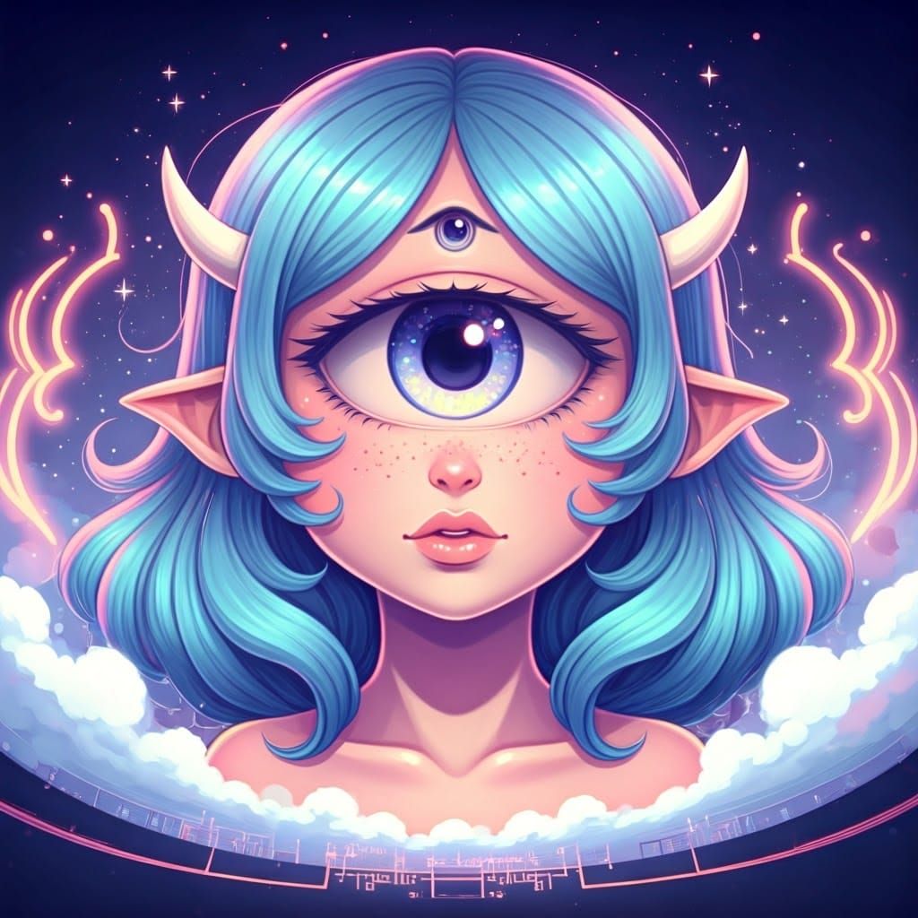 Dreamy Cyberpunk Cyclops Girl