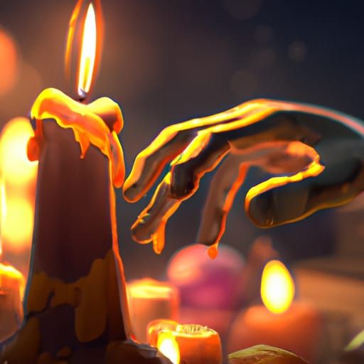 wax candle hands finger tips burning