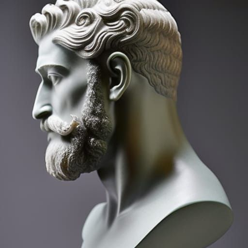 Translucent Jade Bust of Heroic Man