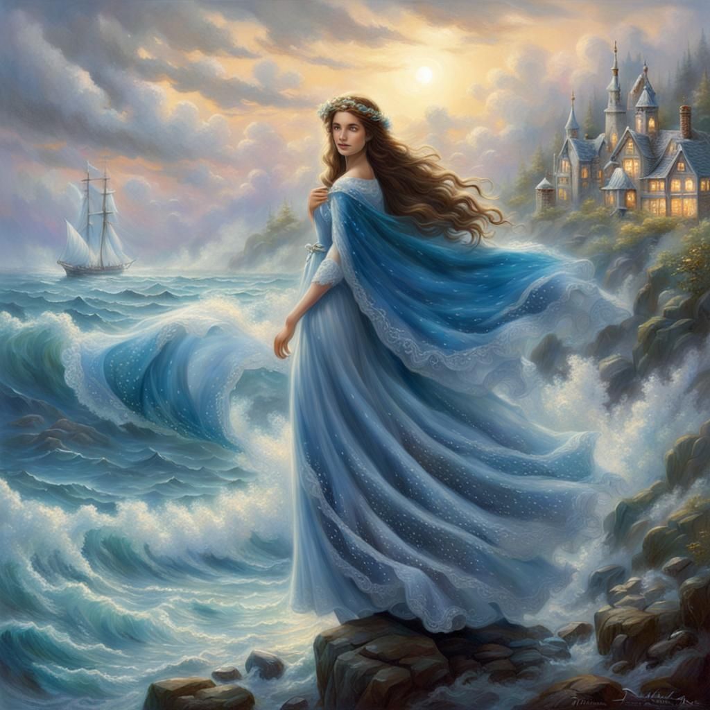 Ethereal Daughter of the Sea in Fantasy Style
