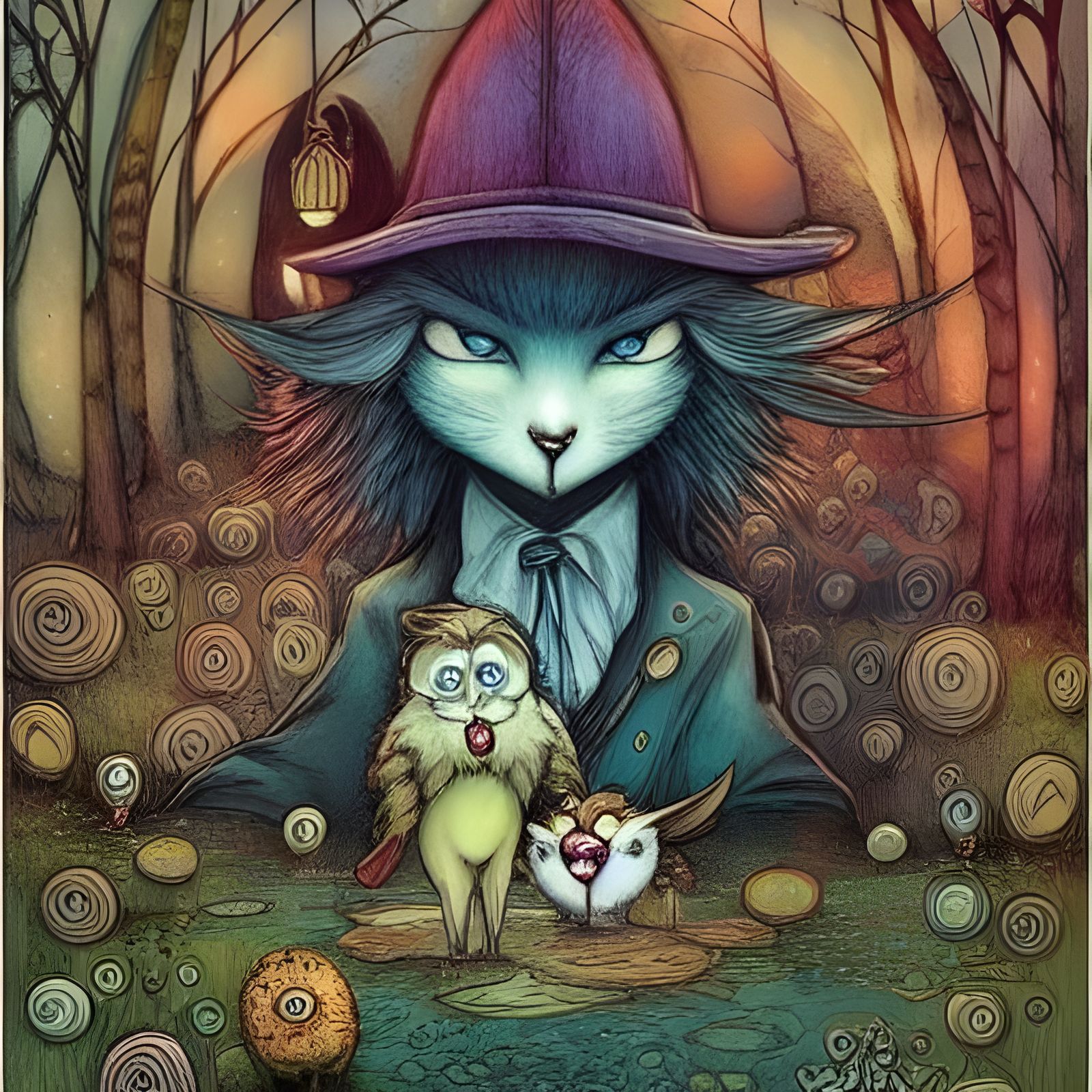 Intriguing Portrait in Storybook Illustration Style