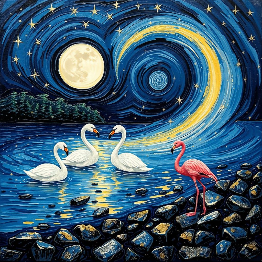 Midnight Serenity under Cosmic Skies