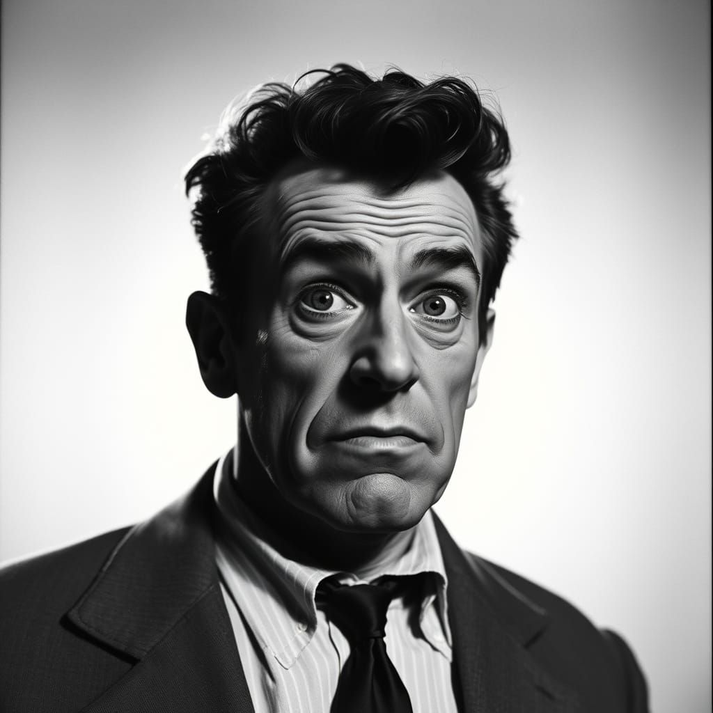 Comical Portrait in Vintage Comic Style