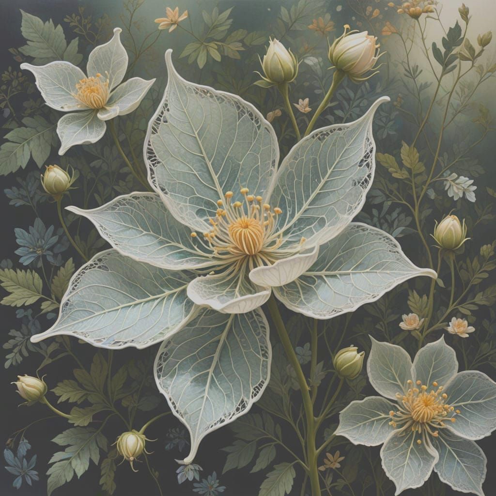 Intricate Metaphysical Florals in Ethereal Style