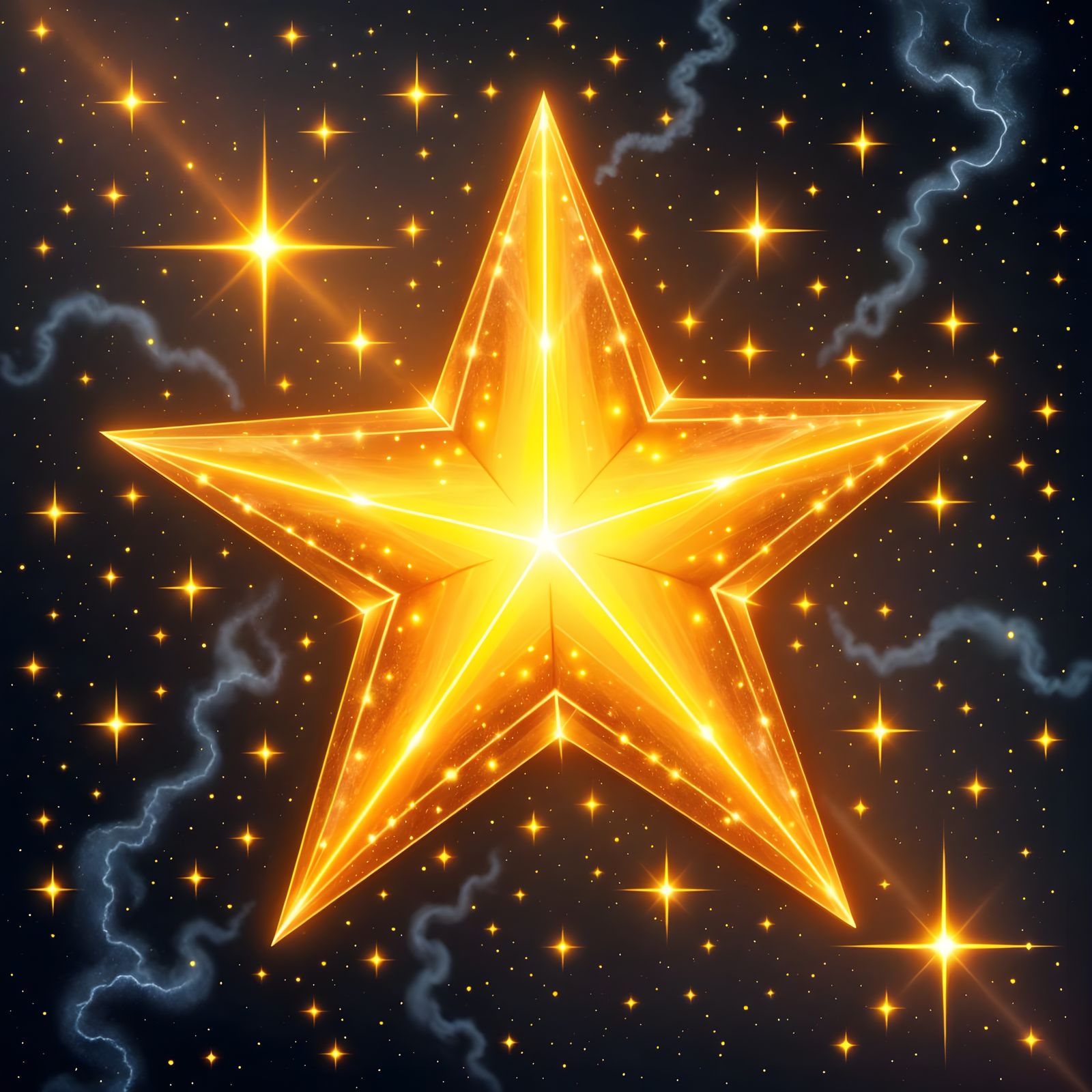 Radiant Golden Star Art