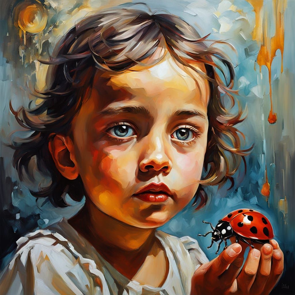 a girl and her ladybug