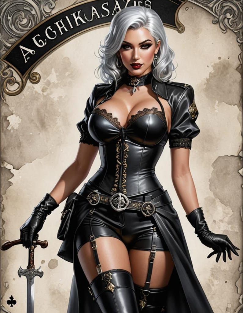 Ace of Spades Pinup Girl Hyperrealistic Concept Art