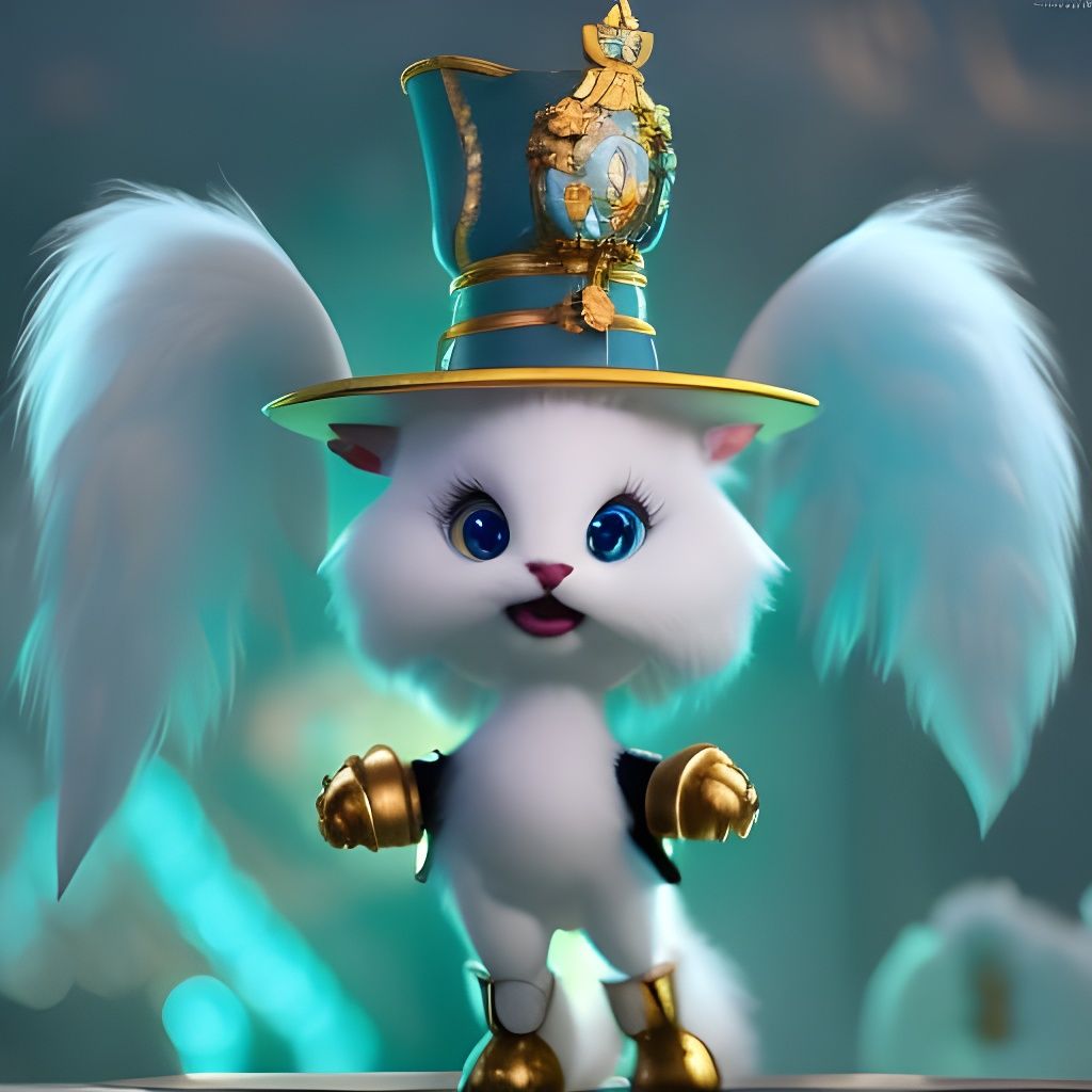 Fluffy Rabbit Magician in 3D Digital Art
