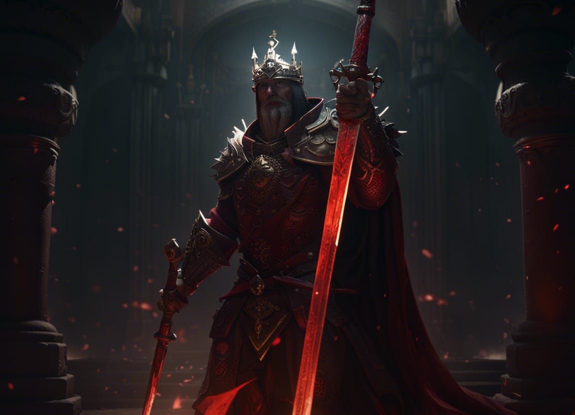 King with Red Sword: Dark Fantasy Masterpiece