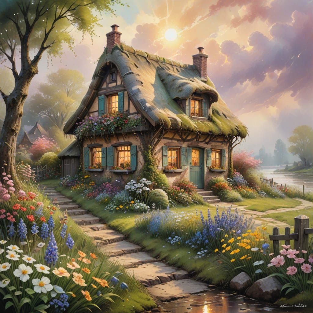 Cozy North Frisian Cottage with Blooming Spring Garden in Wh...