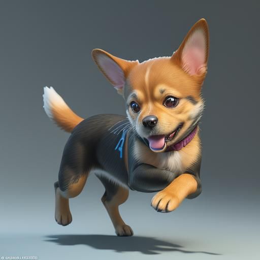 Cute Dog Character in Vibrant 3D Digital Art