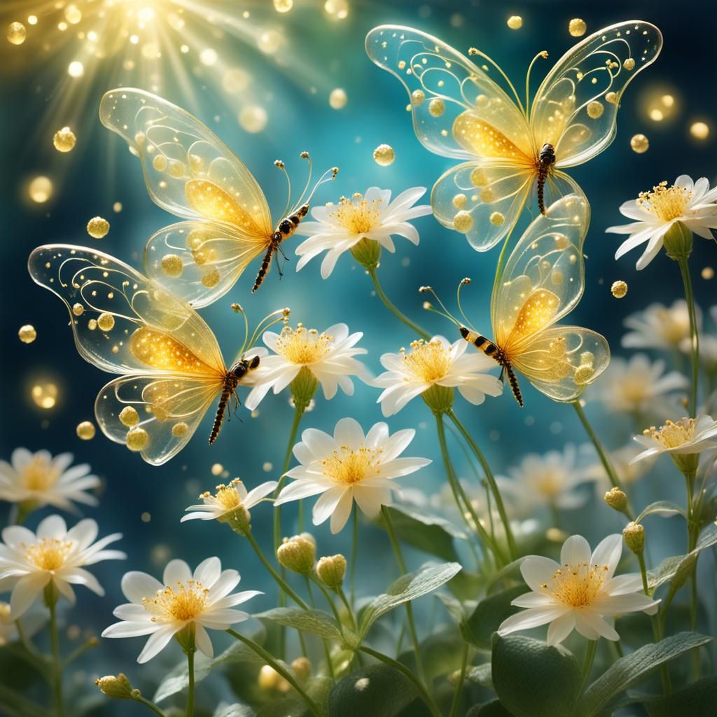 Magical Flowering Plant with Butterfly Petals