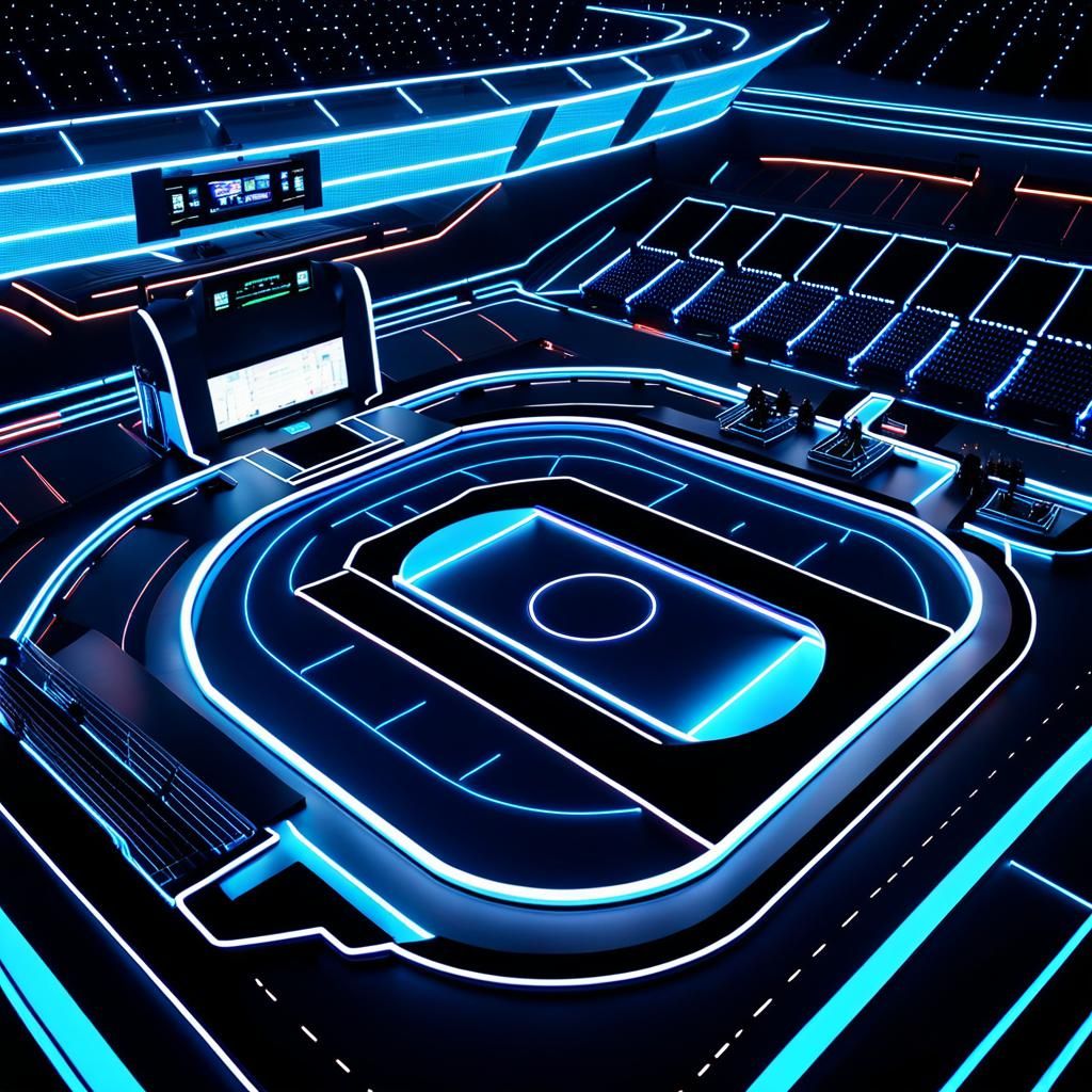 Cyberpunk Basketball Court on Futuristic Spaceship