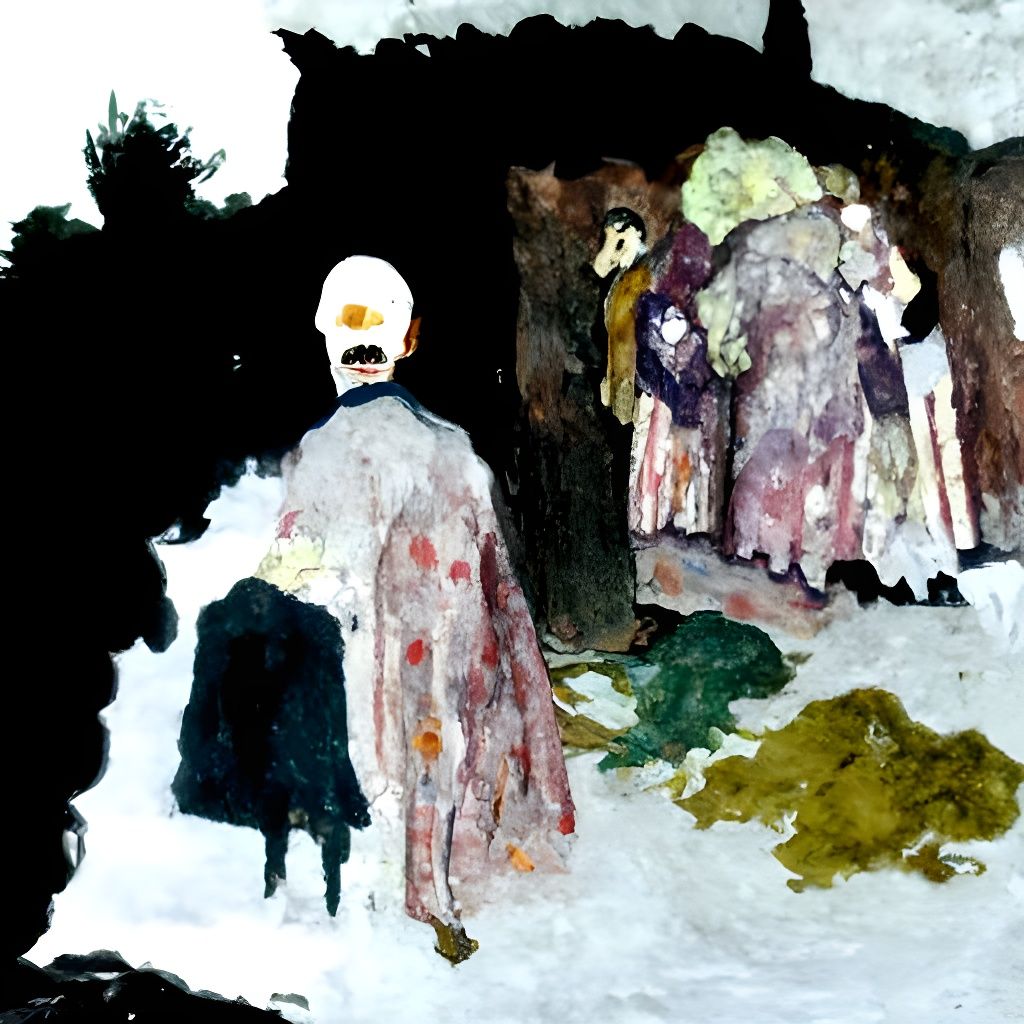 Faceless Man's Curse: Post-Impressionist Watercolor Horror