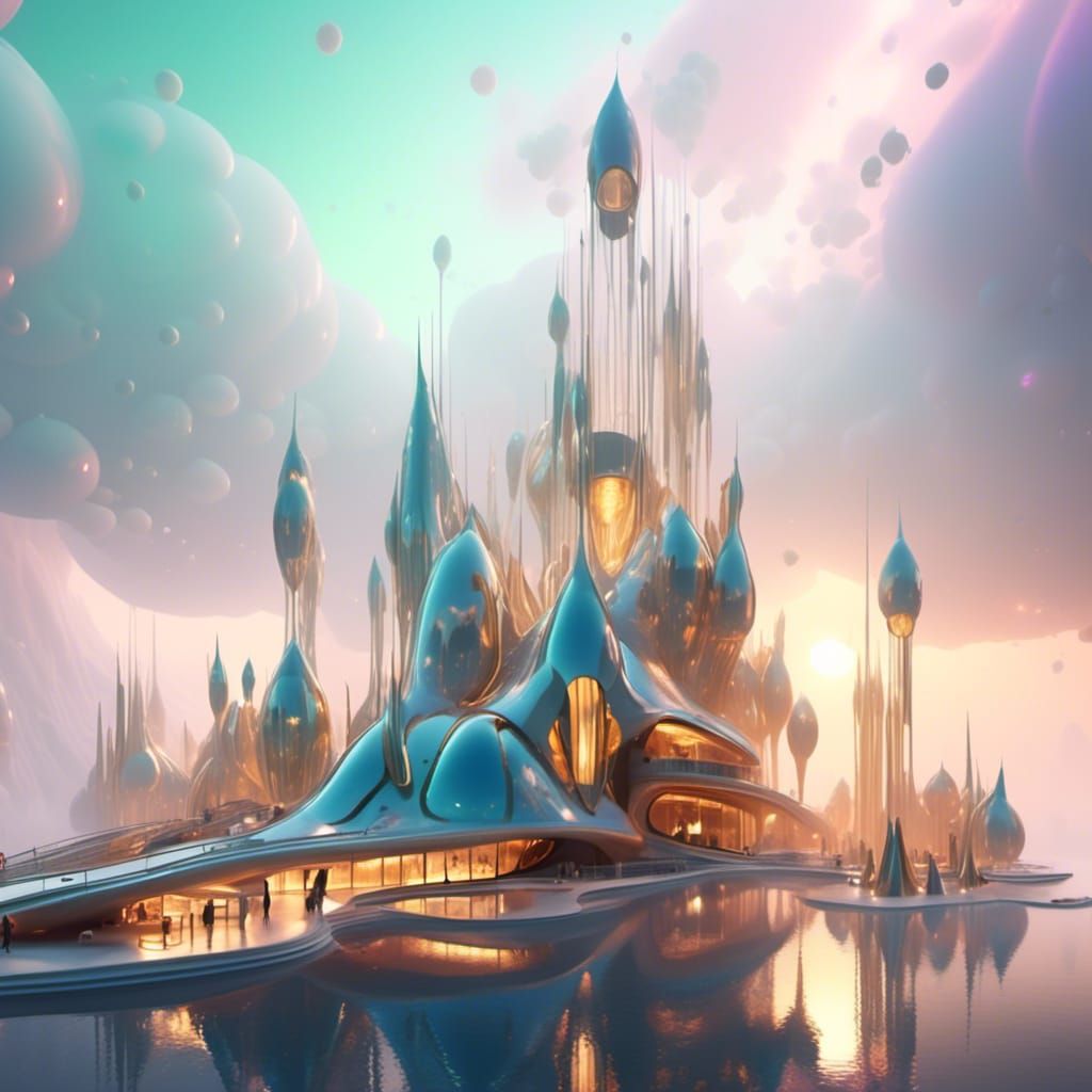 Ethereal Honeycomb City in Soft Diffuse Light