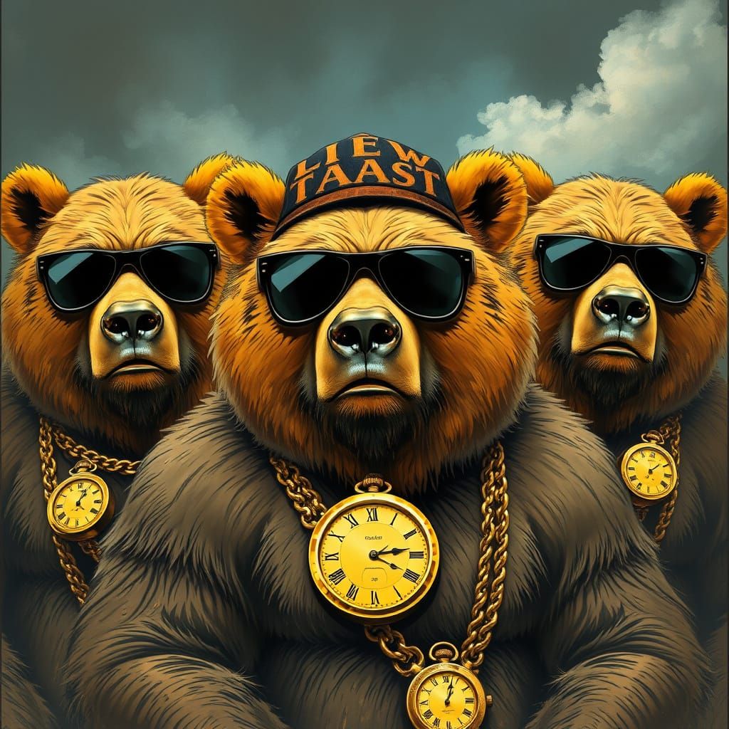 Gangsters in Fur: A Bear Crew in Gold Bling