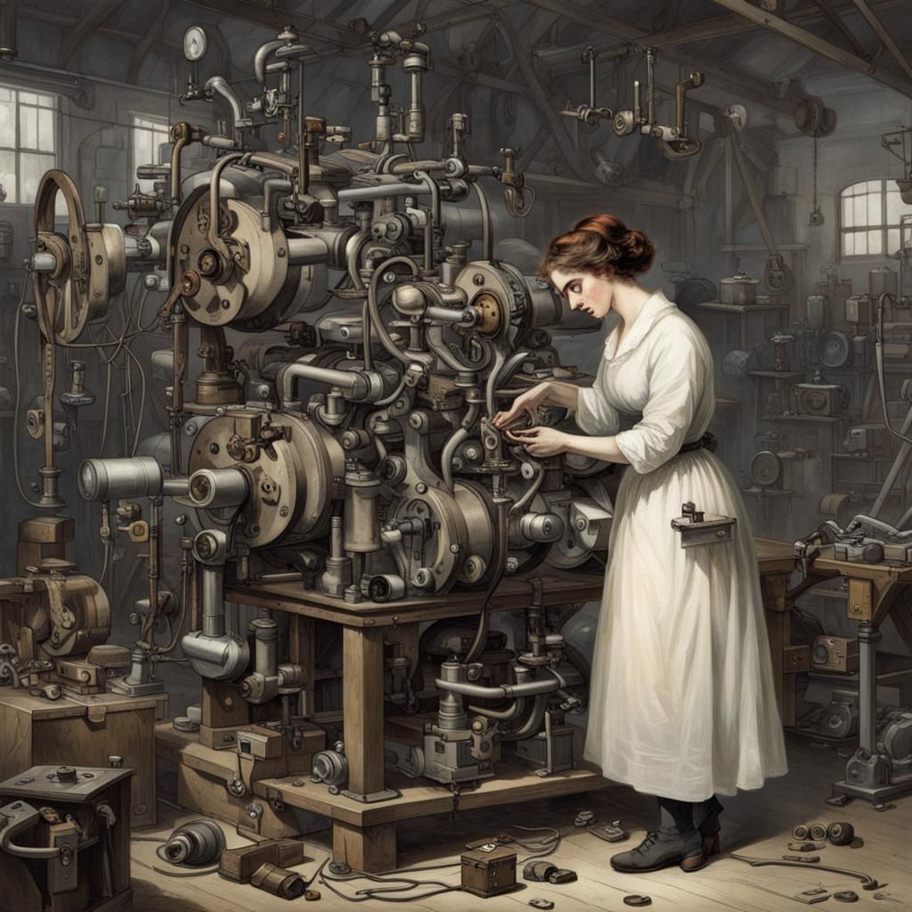 Mary Shelley: Mechanic Repairing Frankenstein's Monster