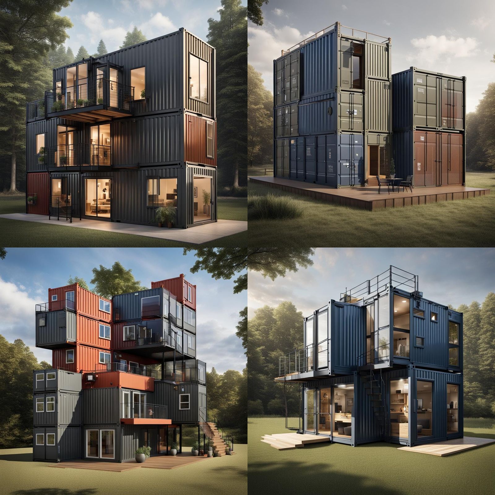 Shipping Container House with Castle Battlements