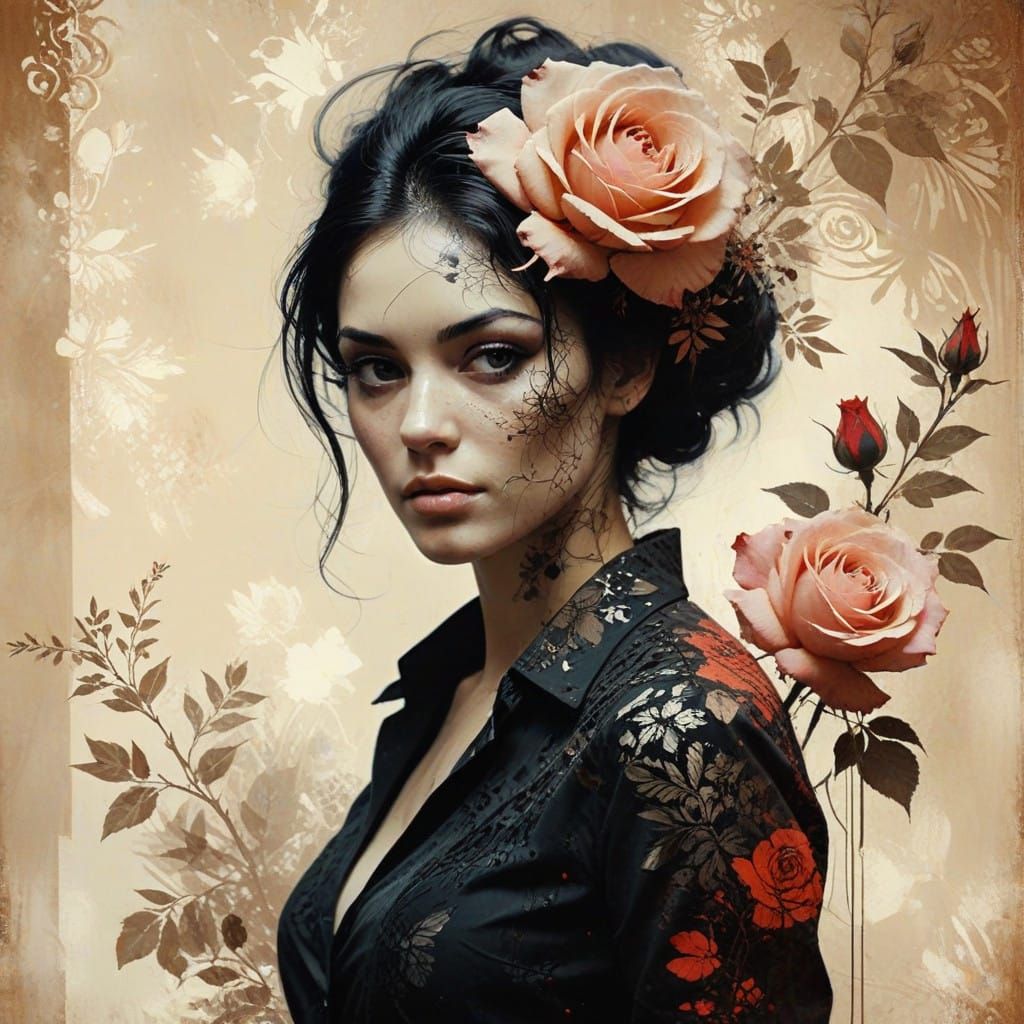 Mysterious Nomadic Woman in Moody Filigree