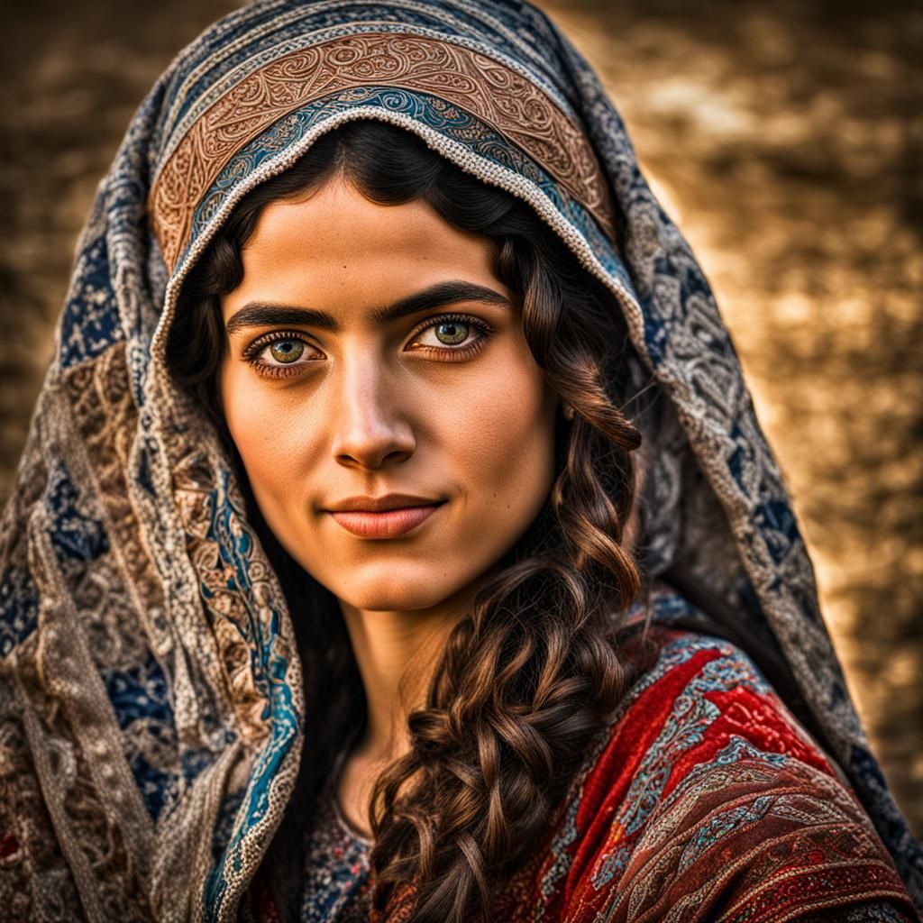 Vibrant Portrait of a Beautiful Mizrahi Israeli Woman