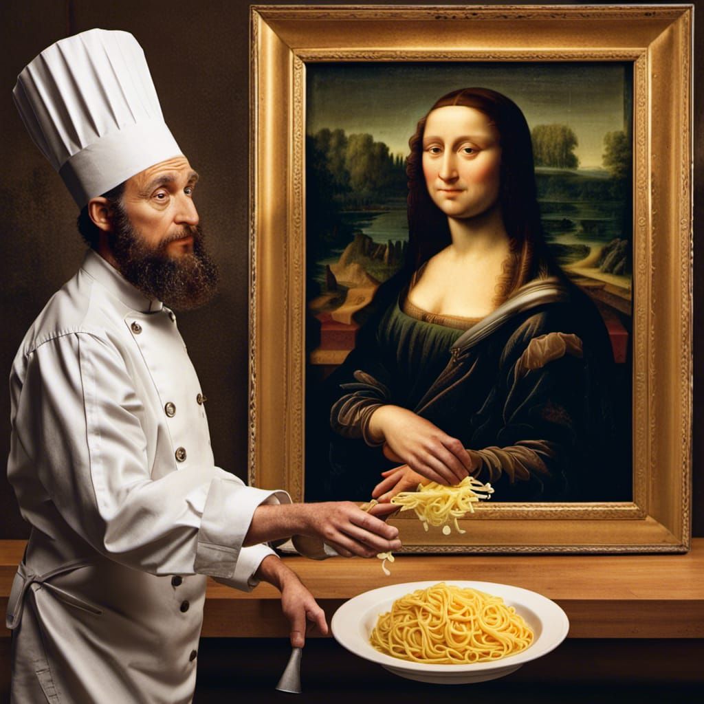 Chef Serves Mona Lisa Pasta, Renaissance Art