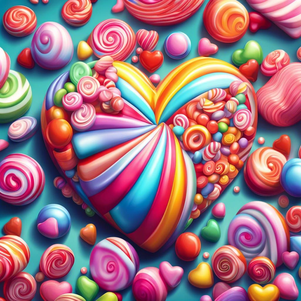 Aardvark Heart in Candy Art Style