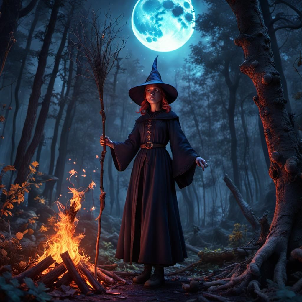 Enchanting Witch Hunts Herbs in Forest