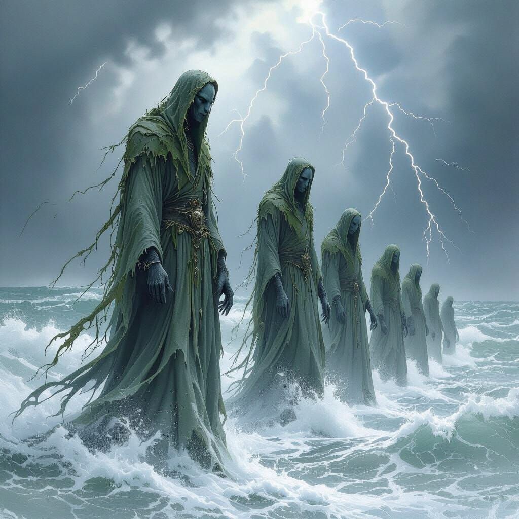 Fomorians Arise from a Stormy Sea, Mythological Art