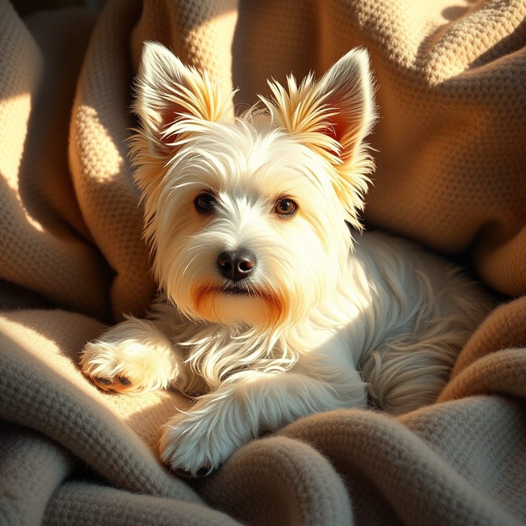 Westie in Sunlight: A Gentle Homage to Masters