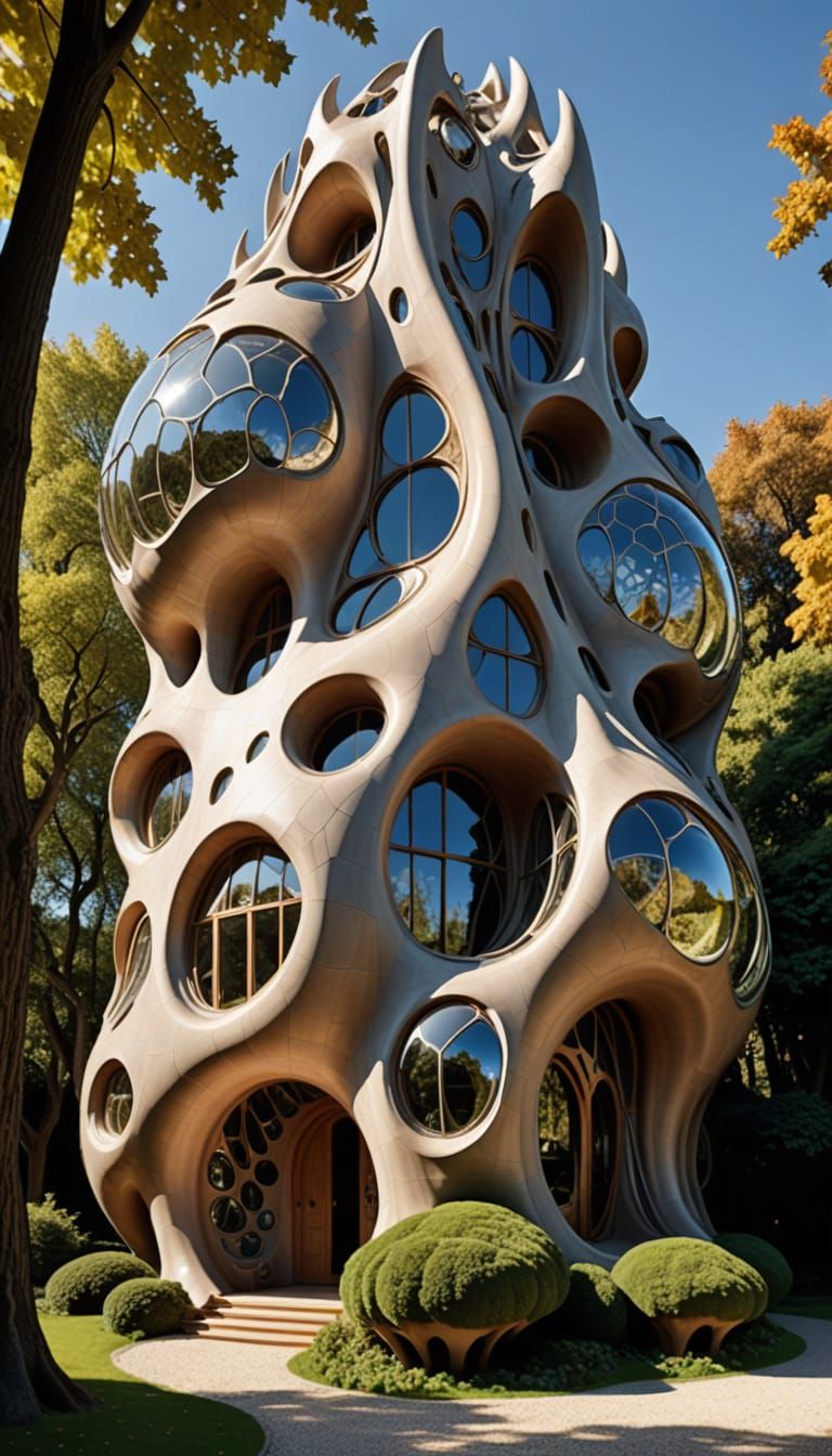 Stunning Futuristic Elf Mansion Inspired by Feline Whimsy