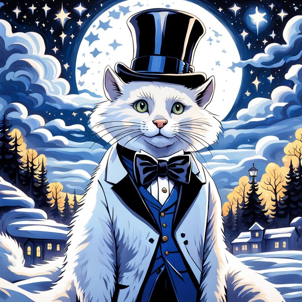 Victorian Mink in Cottagecore Oil Painting Style