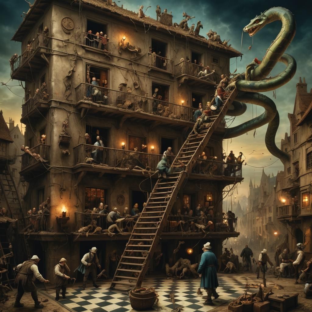 hieronymus bosch snakes and ladders nightmare