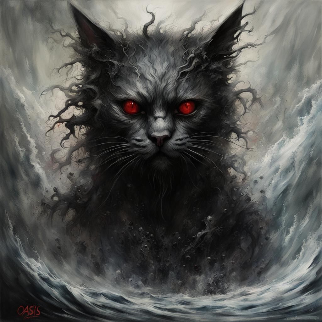 Scary black cat...