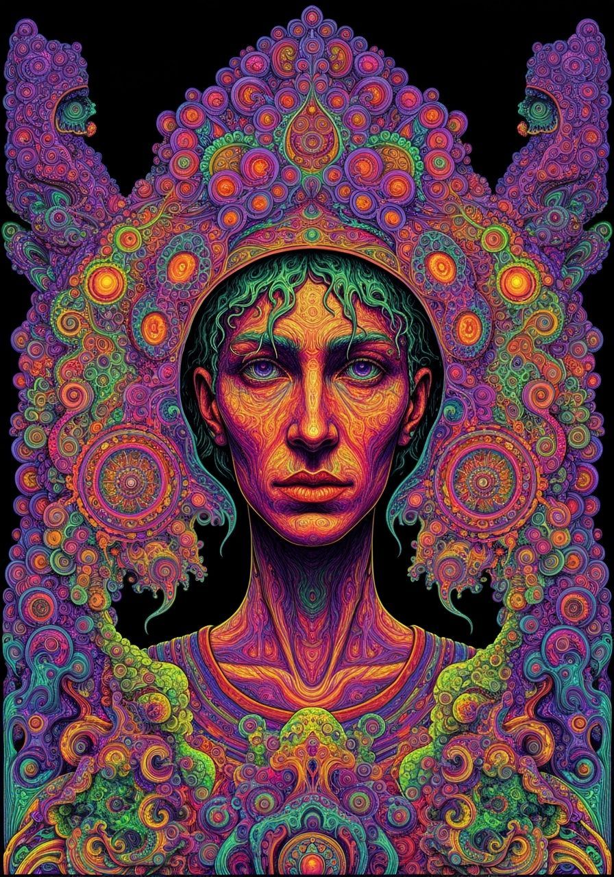 ☢️💀 psychedelic art Greg Rutkowski Rafael Santi
