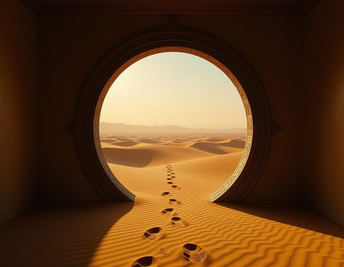 Mystical Desert Portal in Luxury Bedroom