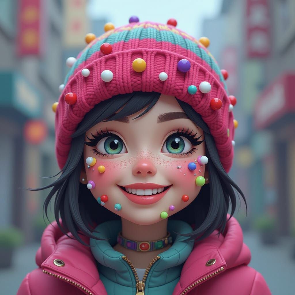 Colorful Machine-Man Portrait in Digital Art Style