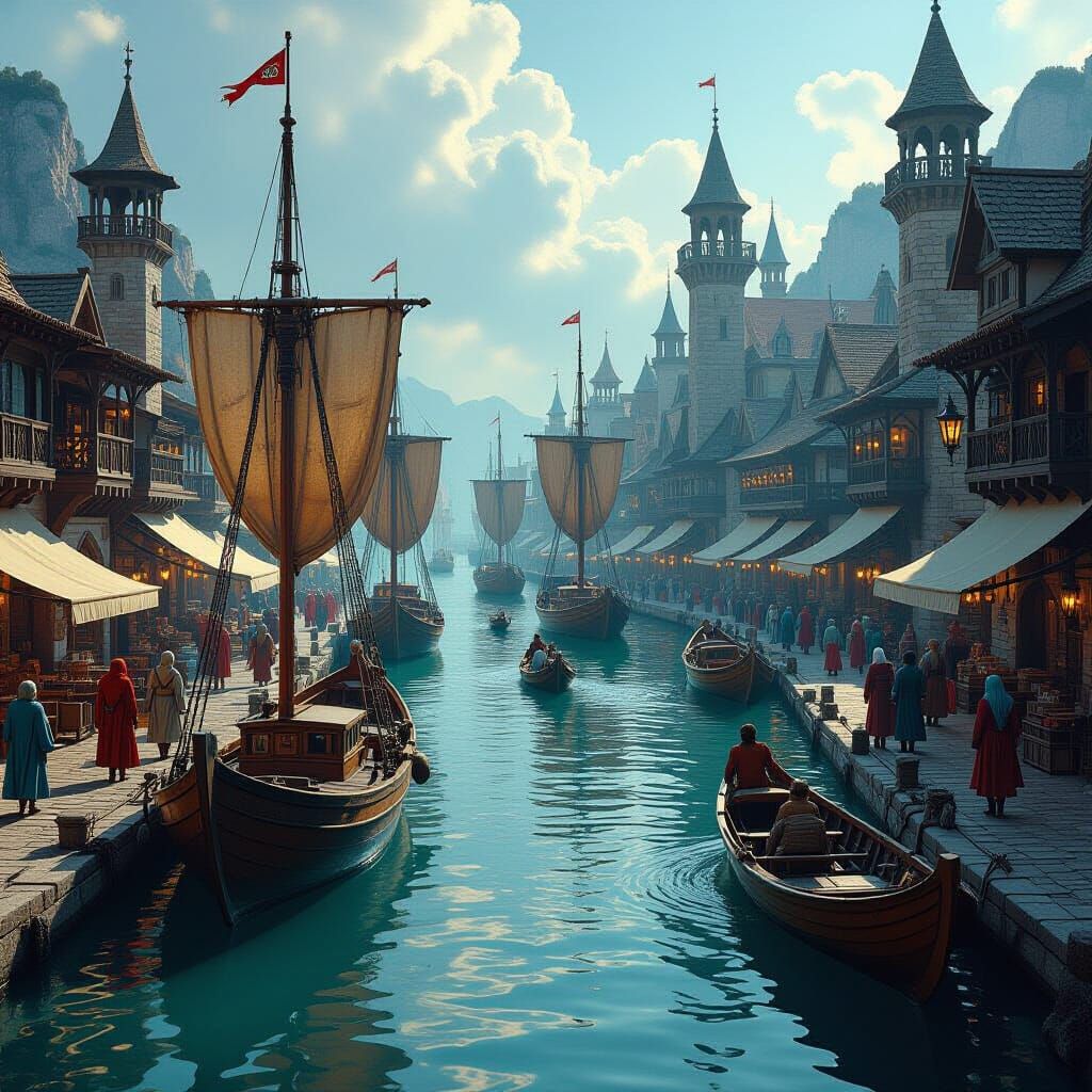 Elturel Harbor: Medieval Fantasy River Trade