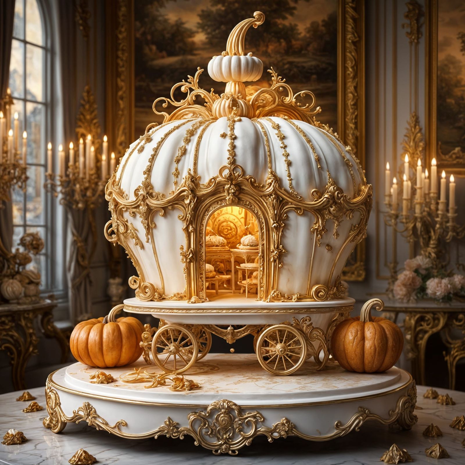 Baroque Cinderella Carriage Cake in Paris
