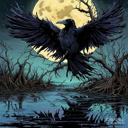 Detailed Portrait of a Raven