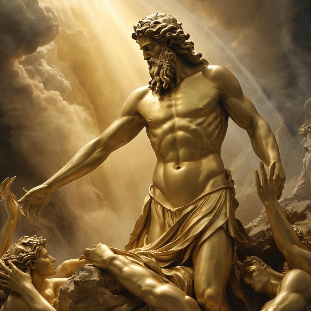 Zeus Creates Pandora: A Mythological Sculpture