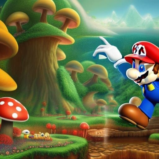 Hyperdetailed Portrait of a Mario Mushroom