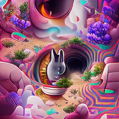Psychedelic Rabbit Hole: A Magical HD Scene