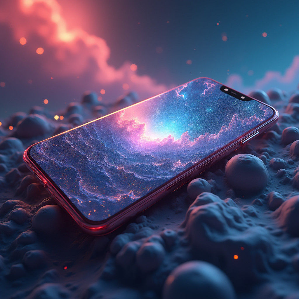 Futuristic Infinity Display Smartphone: 8K Concept Art