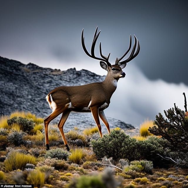 Dramatic Mule Deer Portrait in National Geographic Style