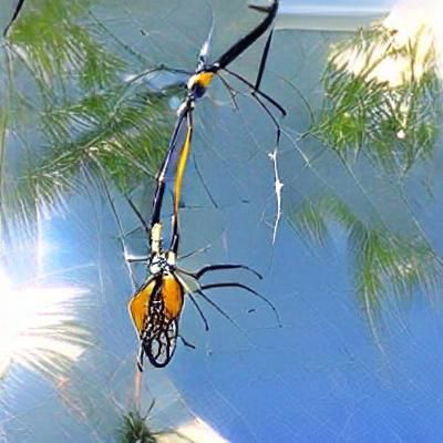 Golden Orb-Weaver Spider Spinning Intricate Web