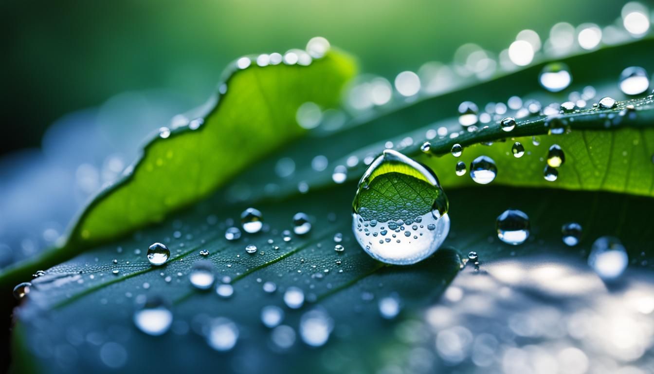 Dewdrop Refraction in Early Morning Light