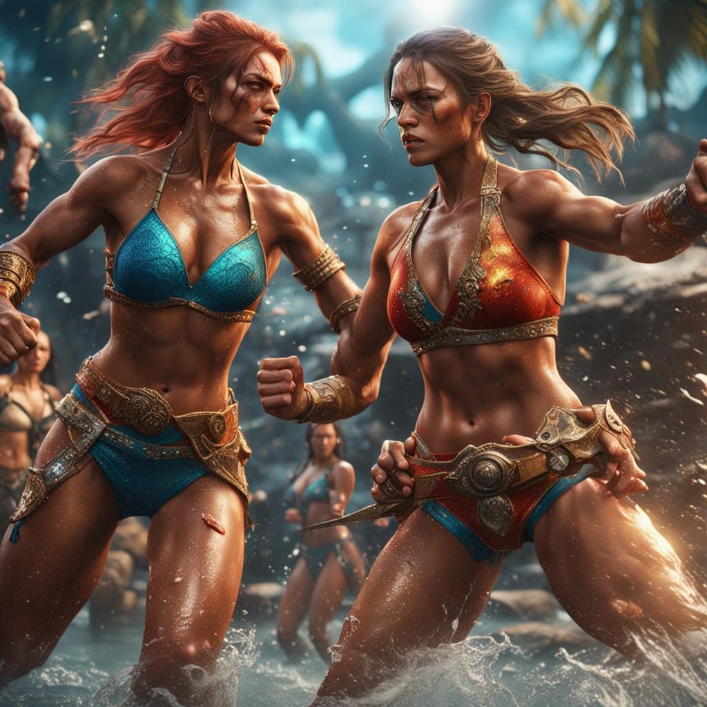 Bikini Warriors: A Fantastical Matte Painting