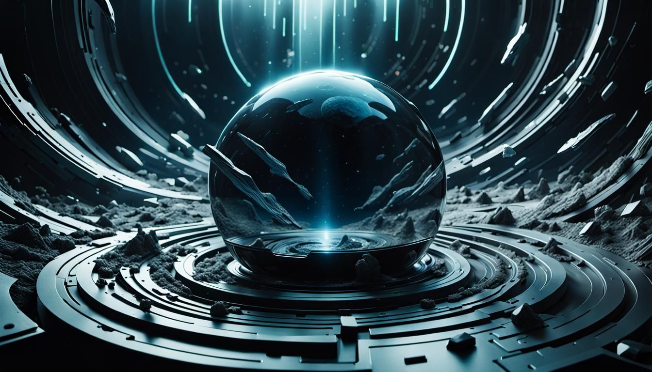 Abstract Sci-Fi Technology with Dynamic Gravity