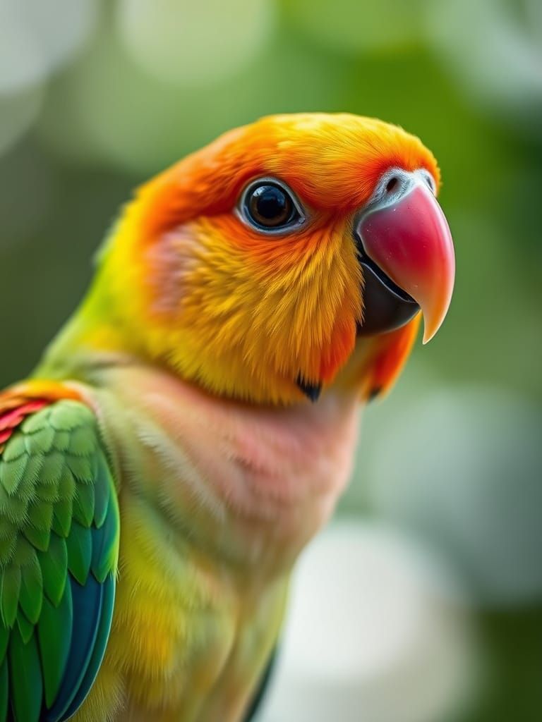 Fischer's Lovebird Portrait with Bokeh