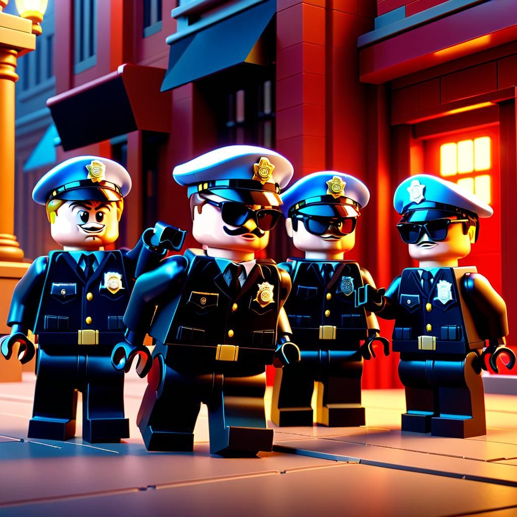 LEGO Cops Chase Robber in Pixar-Style 3D Art
